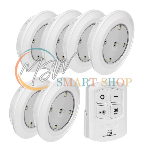Lampa 6 LED Maclean, zestaw z pilotem, na baterie, 3xAAA, MCE165 Lampa 6 LED Maclean, zestaw z pilotem, na baterie, 3xAAA, MCE165