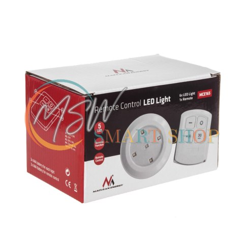 Lampa 6 LED Maclean, zestaw z pilotem, na baterie, 3xAAA, MCE165 Lampa 6 LED Maclean, zestaw z pilotem, na baterie, 3xAAA, MCE165