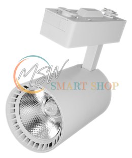 Lampa sklepowa led reflektor szynowy jednofazowy biały 30w 2250 lm światło zimne 6000k
