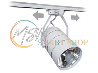 Lampa sklepowa led reflektor szynowy jednofazowy biały metalowy 30w 2550 lm światło ciepłe 3000k
