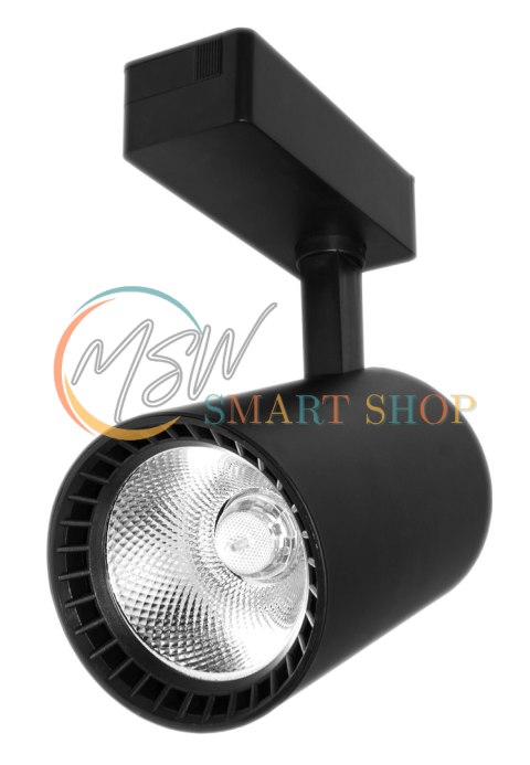 Lampa sklepowa led reflektor szynowy jednofazowy czarny 30w 2250 lm światło ciepłe 3000k Lampa sklepowa led reflektor szynowy jednofazowy czarny 30w 2250 lm światło ciepłe 3000k