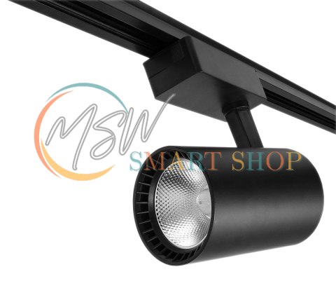 Lampa sklepowa led reflektor szynowy jednofazowy czarny 30w 2250 lm światło ciepłe 3000k Lampa sklepowa led reflektor szynowy jednofazowy czarny 30w 2250 lm światło ciepłe 3000k
