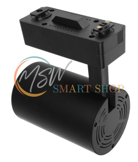 Lampa sklepowa led reflektor szynowy jednofazowy czarny 30w 2250 lm światło ciepłe 3000k Lampa sklepowa led reflektor szynowy jednofazowy czarny 30w 2250 lm światło ciepłe 3000k
