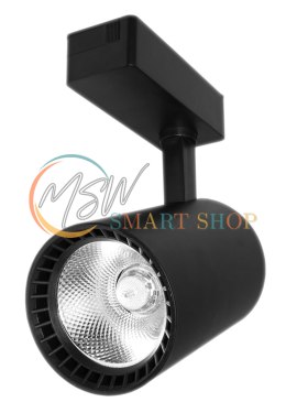 Lampa sklepowa led reflektor szynowy jednofazowy czarny 30w 2250 lm światło neutralne 4000k