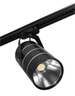 Lampa sklepowa led reflektor szynowy jednofazowy czarny 30w 2550 lm światło zimne 6000k