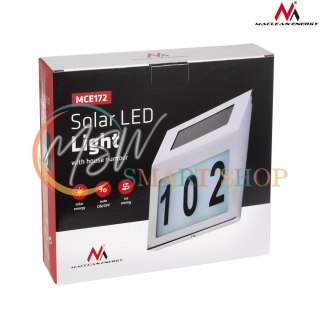 Lampa solarna LED Maclean, z numerem domu, MCE172