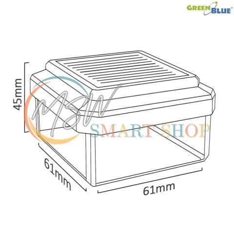 Lampa solarna LED na słupek GreenBlue, 60x60mm, daszek kopertowy, GB126
