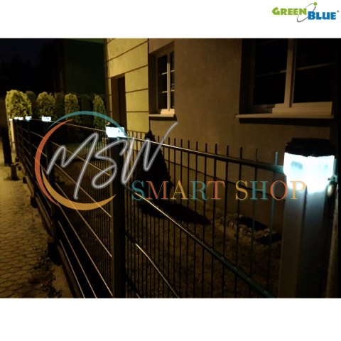 Lampa solarna LED na słupek GreenBlue, 60x60mm, daszek kopertowy, GB126