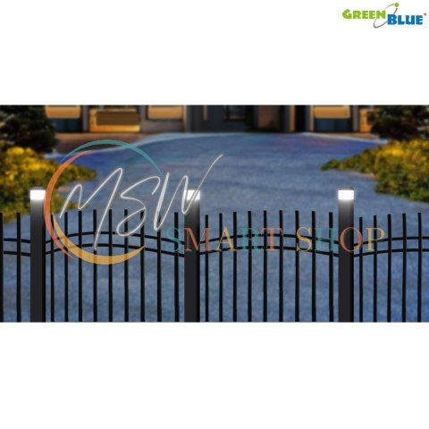 Lampa solarna LED na słupek GreenBlue, 60x60mm, daszek kopertowy, GB126