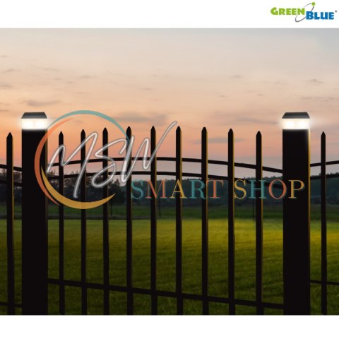 Lampa solarna LED na słupek GreenBlue, 60x60mm, daszek kopertowy, GB126