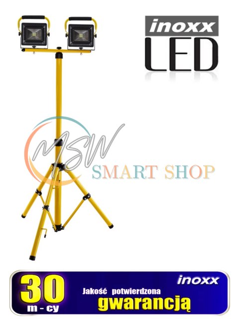 Naświetlacz przenośny led 50w x2 + statyw teleskopowy 160cm Naświetlacz przenośny led 50w x2 + statyw teleskopowy 160cm