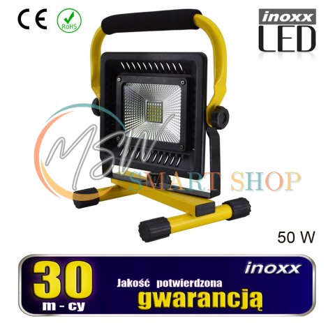 Naświetlacz przenośny led 50w 6000k aku/ 230v Naświetlacz przenośny led 50w 6000k aku/ 230v