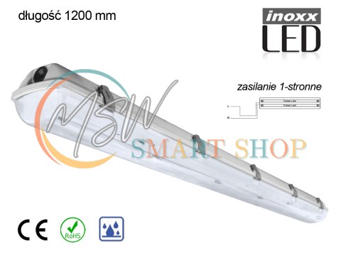 Oprawa hermetyczna przemysłowa ip65 led 2x120cm t8 g13 jednostronnie zasilana Oprawa hermetyczna przemysłowa ip65 led 2x120cm t8 g13 jednostronnie zasilana
