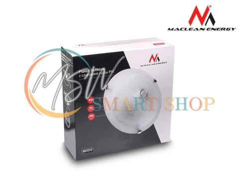 Plafon z czujnikiem ruchu Maclean, sufitowy, z czujnikiem PIR, max. 2x40W, E27, MCE22