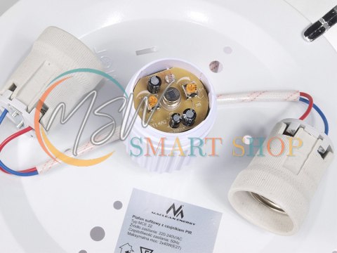 Plafon z czujnikiem ruchu Maclean, sufitowy, z czujnikiem PIR, max. 2x40W, E27, MCE22