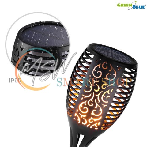 Pochodnia solarna GreenBlue, lampa ogrodowa LED, realistyczny efekt żywego ognia, IP65, GB156 Pochodnia solarna GreenBlue, lampa ogrodowa LED, realistyczny efekt żywego ognia, IP65, GB156
