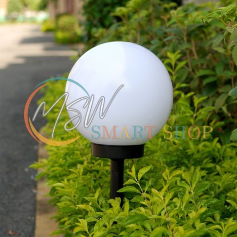 Solarna lampa GreenBlue, wolnostojąca, ogrodowa, kula 25x25x58cm, RGB LED, GB165