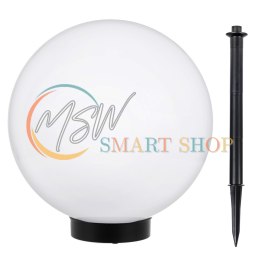 Solarna lampa GreenBlue, wolnostojąca, ogrodowa, kula 25x25x58cm, bialy LED, GB166