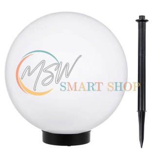 Solarna lampa GreenBlue, wolnostojąca, ogrodowa, kula 25x25x58cm, bialy LED, GB166