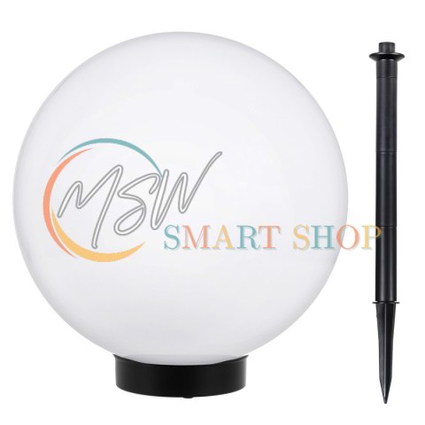 Solarna lampa GreenBlue, wolnostojąca, ogrodowa, kula 25x25x58cm, bialy LED, GB166
