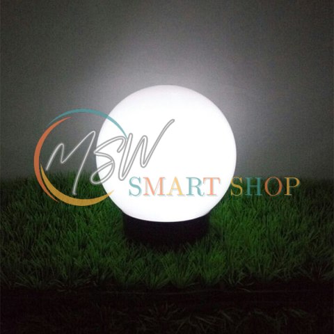 Solarna lampa GreenBlue, wolnostojąca, ogrodowa, kula 25x25x58cm, bialy LED, GB166