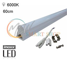 Świetlówka led liniowa t5 60cm 8w zimna 6000k lampa natynkowa zintegrowana z oprawą