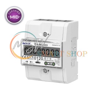 3-fazowy licznik energii elektrycznej, 80A, MID, 3 moduły, DIN TH-35mm