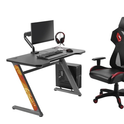 Biurko gamingowe czarne NanoRS RS120 50kg max, wysokość 750mm Biurko gamingowe czarne NanoRS RS120 50kg max, wysokość 750mm