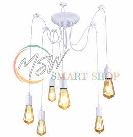 ZD74B Lampa sufitowa 6 ramion biała