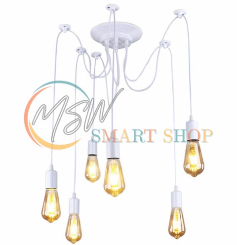 ZD74B Lampa sufitowa 6 ramion biała