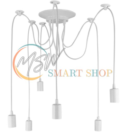 ZD74B Lampa sufitowa 6 ramion biała