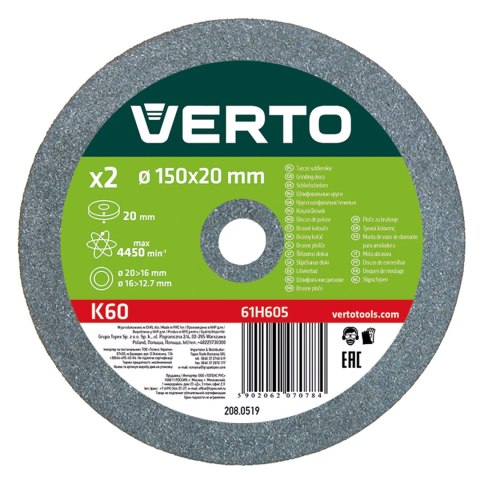 Tarcze szlifierskie 150 x 20/16/12.7 x 20 mm, 2 szt. Tarcze szlifierskie 150 x 20/16/12.7 x 20 mm, 2 szt.