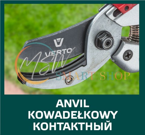 Sekator ogrodowy kowadełowy 195 mm, aluminiowy, średnica cięcia 18 mm