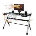 Biurko gamingowe czarne duże RGB Led NanoRS RS150 50kg max, wysokość 780mm