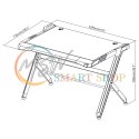Biurko gamingowe czarne duże RGB Led NanoRS RS150 50kg max, wysokość 780mm