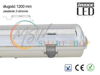 Oprawa hermetyczna przemysłowa ip65 led 1x120cm t8 g13 dwustronnie zasilana