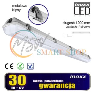 Oprawa hermetyczna przemysłowa ip65 led 1x120cm t8 g13 jednostronnie zasilana