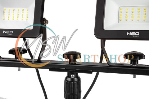 Reflektor podwójny 2x50W SMD LED 8500lm 230V na statywie 1.8m