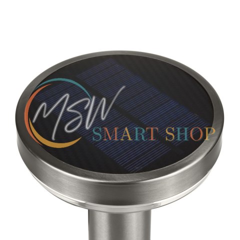 Solarna lampa LED Maclean, z czujnikiem, 3 tryby,wbijana, Li-ion 18650, IP44, 3,7V, 1200 mAh, Chrom matt, MCE465 C/M