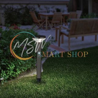 Solarna lampa LED Maclean, z czujnikiem, 3 tryby, wbijana, Li-ion 18650, IP44, 3,7V, 1200 mAh, Czarna, MCE465 B