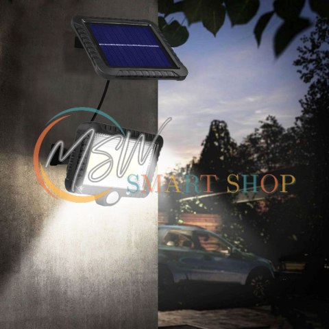 Solarny naświetlacz LED z czujnikiem ruchu Maclean, IP44, 5W, 400lm, 6000K, akumulator litowy 1300 mAh, 5,5V DC MCE438