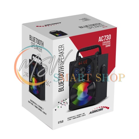 Głośnik przenośny bluetooth Audiocore, radio FM, wejście kart SD/MMC, AUX, USB, pilot, AC730 Głośnik przenośny bluetooth Audiocore, radio FM, wejście kart SD/MMC, AUX, USB, pilot, AC730