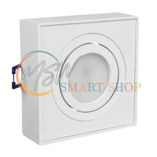Lampa, oczko, oprawa sufitowa Maclean, dla źródeł światła MR16/GU10, kolor biały, 94x94x32mm, kwadratowa, alu, MCE464 W