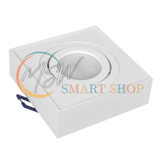 Lampa, oczko, oprawa sufitowa Maclean, dla źródeł światła MR16/GU10, kolor biały, 94x94x32mm, kwadratowa, alu, MCE464 W