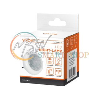 Lampka nocna LED z czujnikiem ruchu i zmierzchu, 120°, 8xLED, 40lm, 6500K