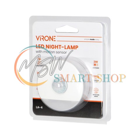 Lampka nocna LED z czujnikiem ruchu, z funkcją korytarzową 0,2W/3W, 200lm Lampka nocna LED z czujnikiem ruchu, z funkcją korytarzową 0,2W/3W, 200lm