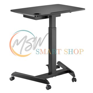 Biurko stolik do laptopa Maclean, regulacja wysokości, z szufladą, czarny do pracy stojąco siedzącej, max wys 113cm - 8kg max, M