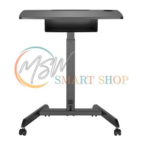 Biurko stolik do laptopa Maclean, regulacja wysokości, z szufladą, czarny do pracy stojąco siedzącej, max wys 113cm - 8kg max, M