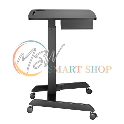 Biurko stolik do laptopa Maclean, regulacja wysokości, z szufladą, czarny do pracy stojąco siedzącej, max wys 113cm - 8kg max, M