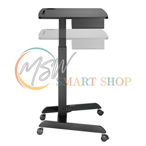 Biurko stolik do laptopa Maclean, regulacja wysokości, z szufladą, czarny do pracy stojąco siedzącej, max wys 113cm - 8kg max, M